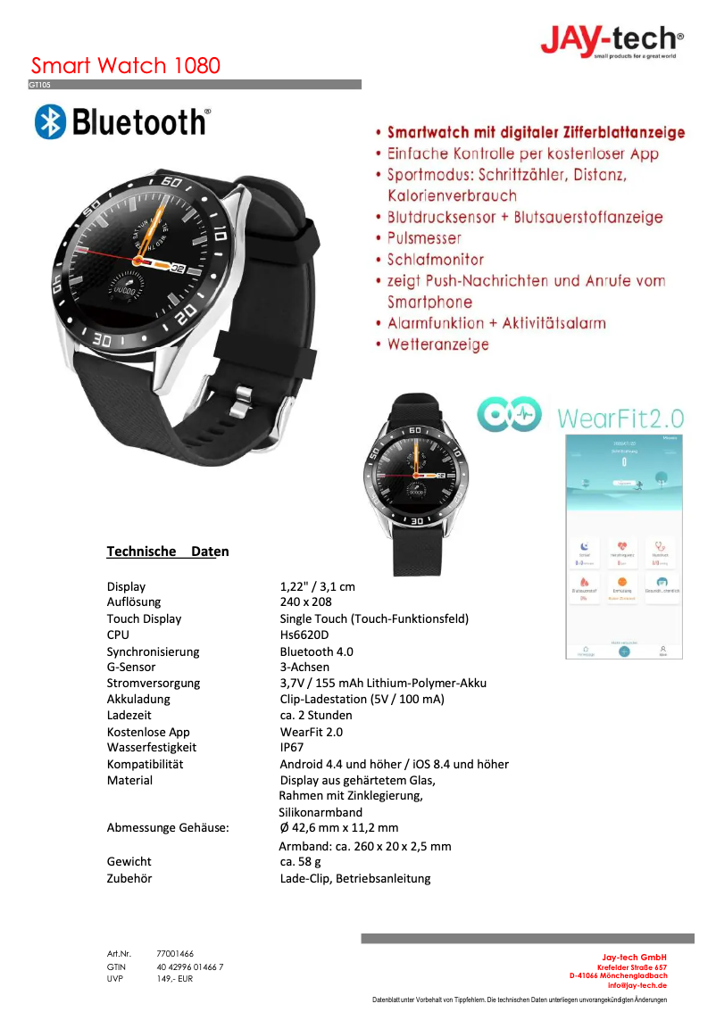 Image de la première page du manuel de l'appareil 1080