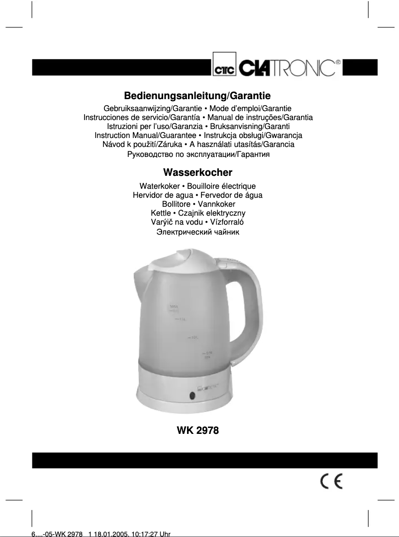Image de la première page du manuel de l'appareil WK 2978