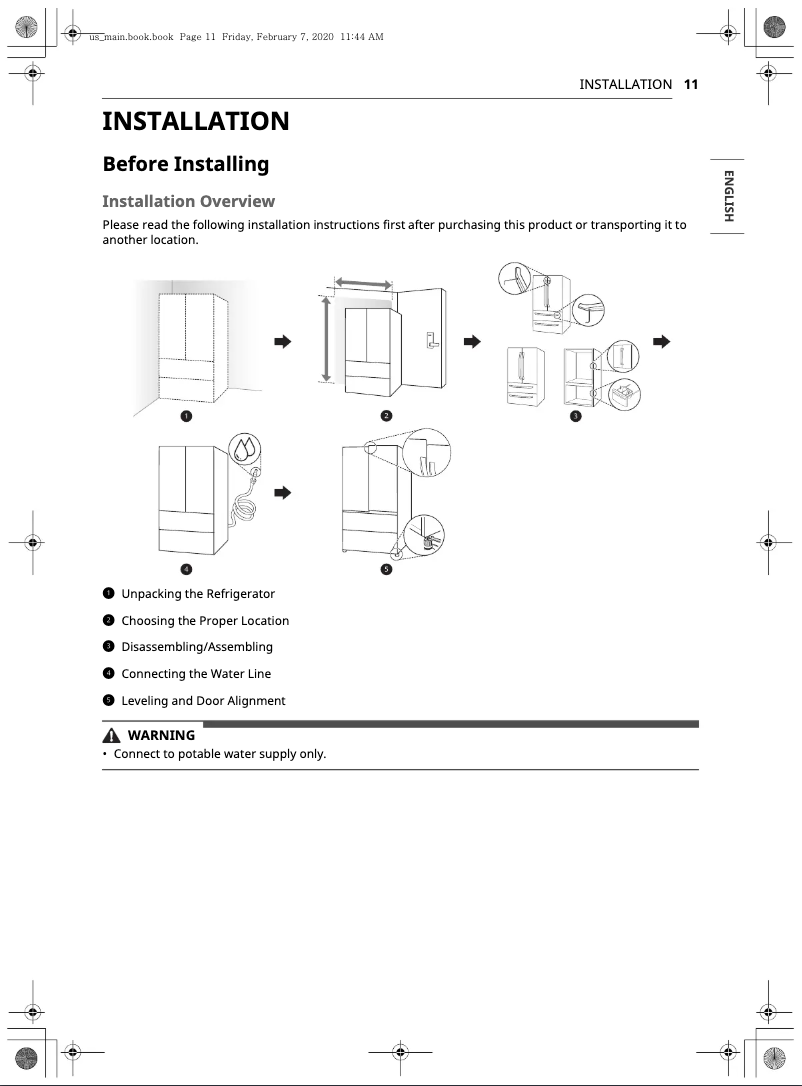 Page n°1 - Guide d'installation LG LRMVC2306S