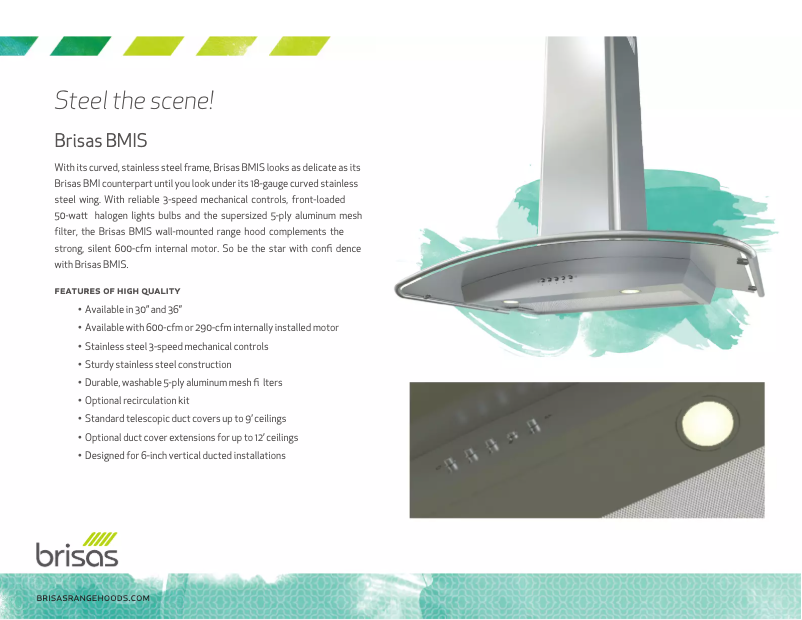 Page 1 de la notice Fiche technique Zephyr BMIE36BS