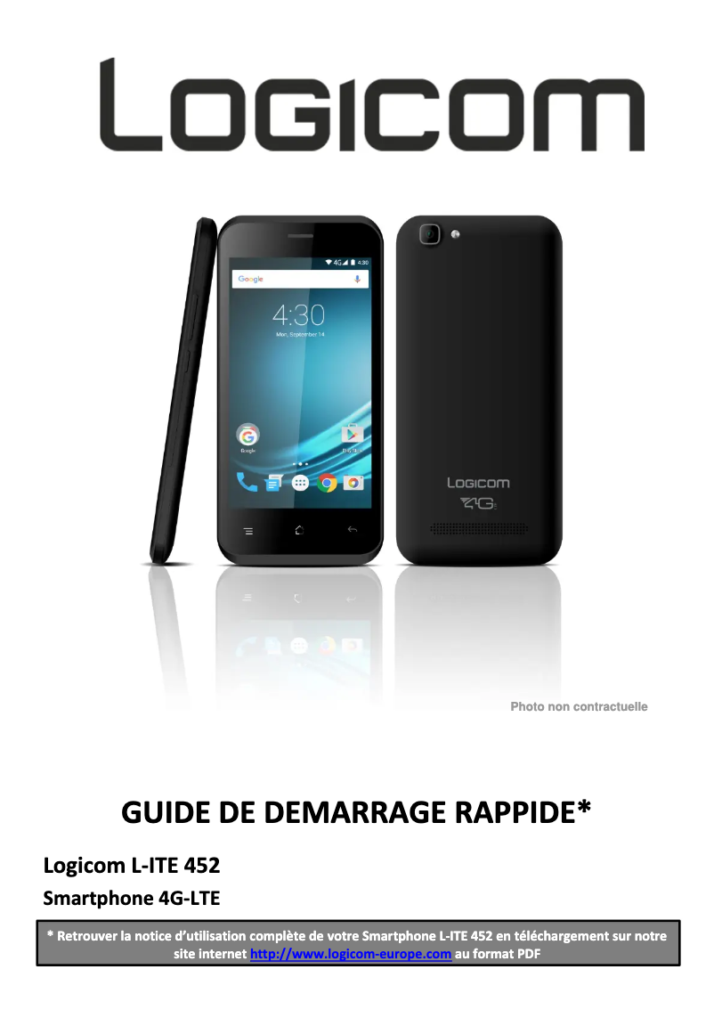 Page 1 de la notice Manuel utilisateur Logicom L-ite 452