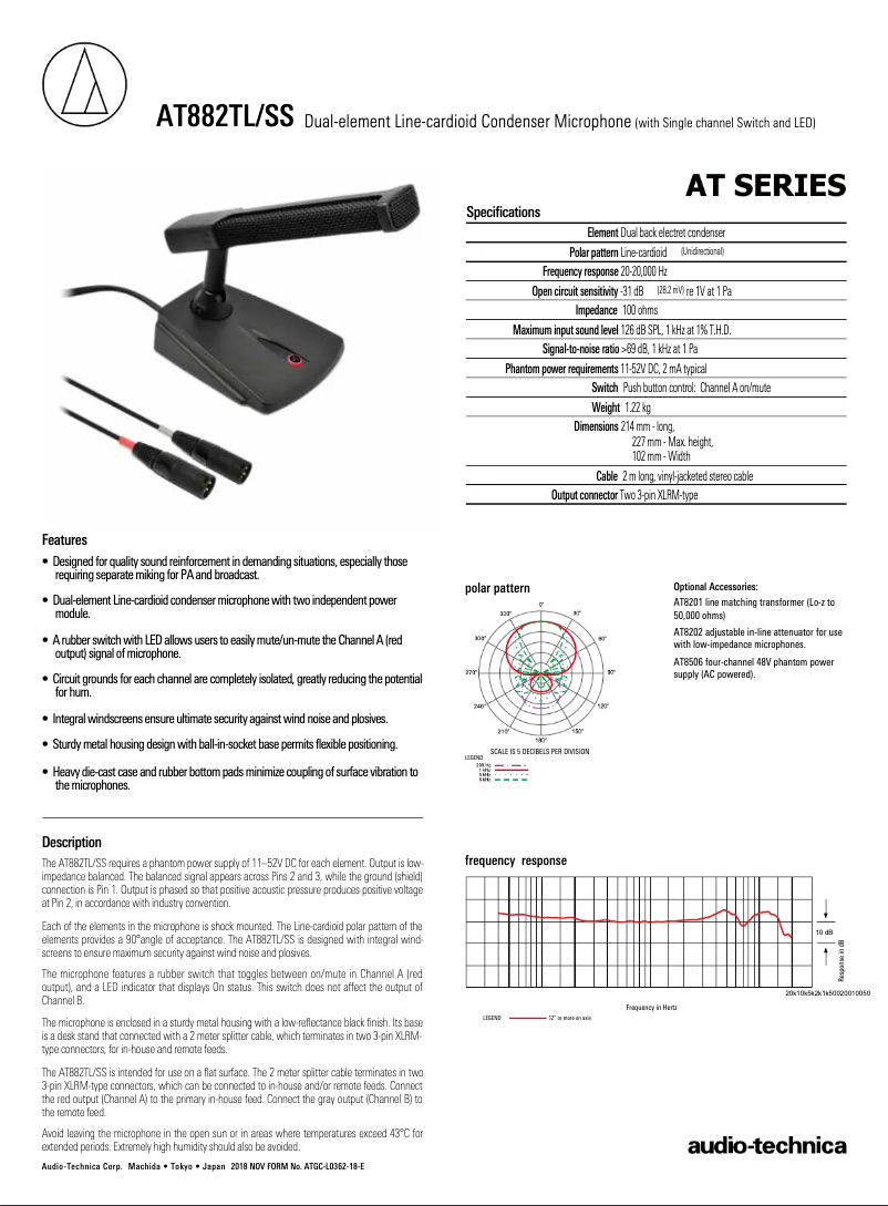 Page n°1 - Manuel utilisateur Audio-Technica AT882TL/SS