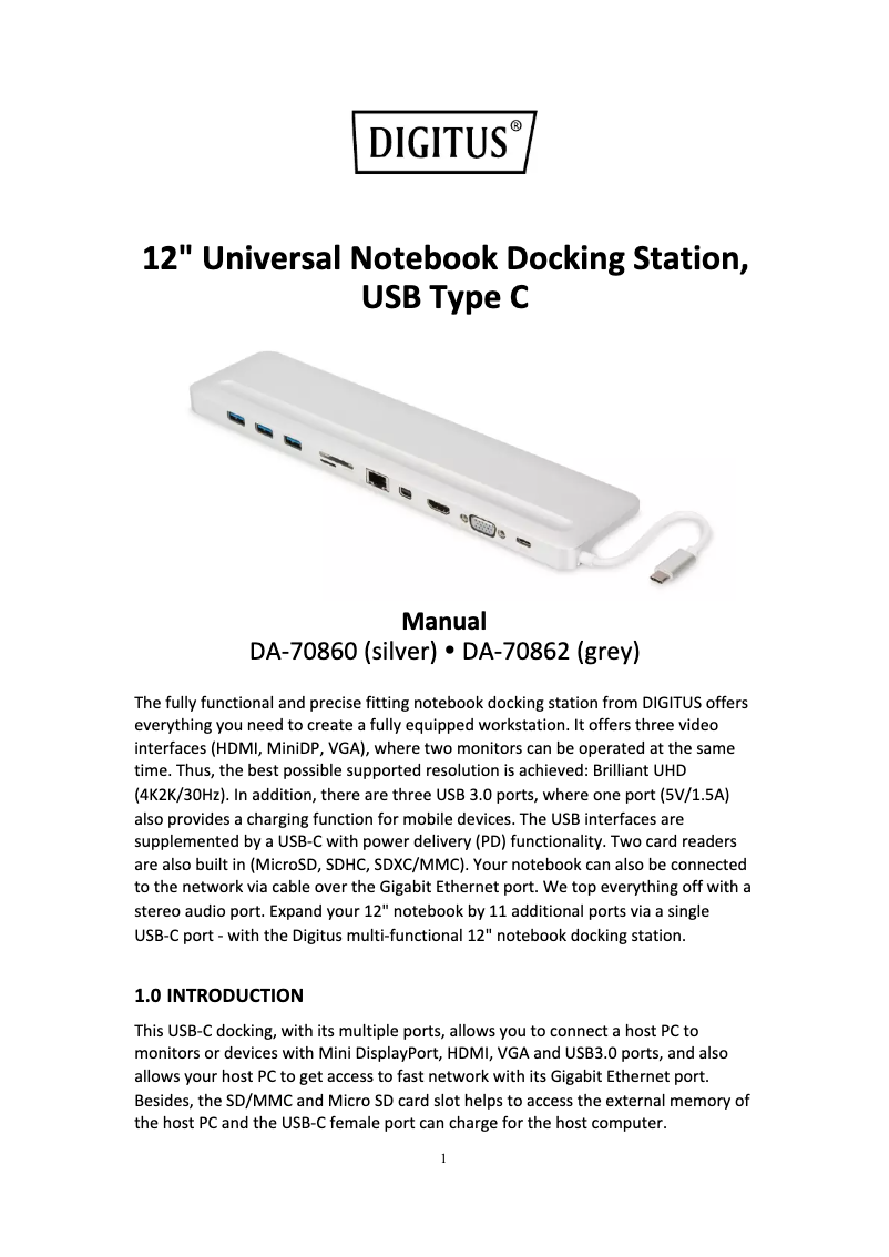 Image de la première page du manuel de l'appareil DA-70862
