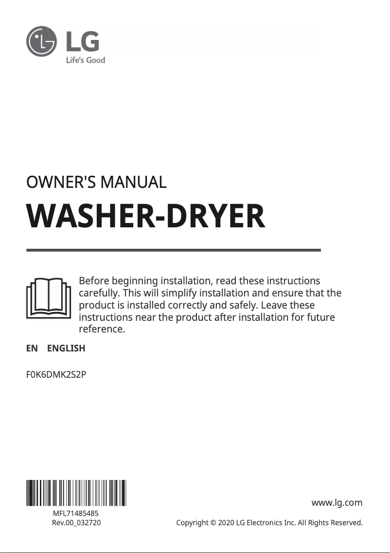 Image de la première page du manuel de l'appareil F0K6DMK2S2P