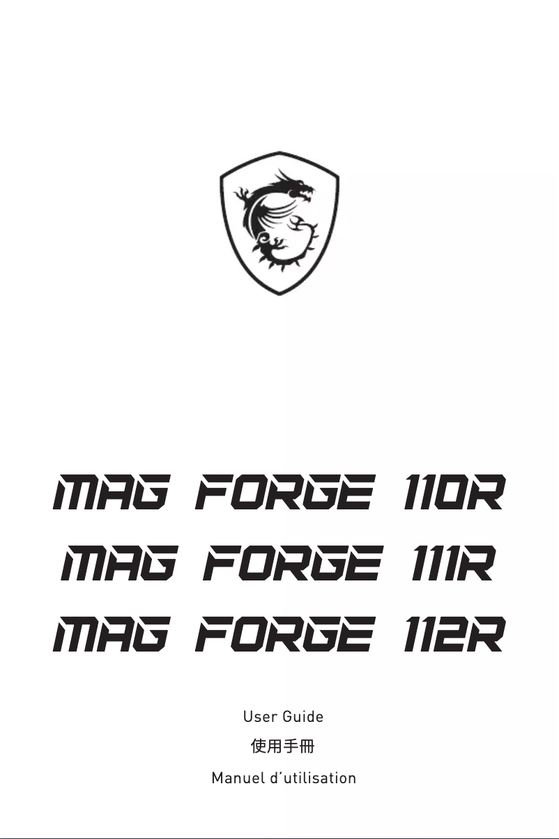 Page 1 of the manual User Manual MSI MAG Force 110R