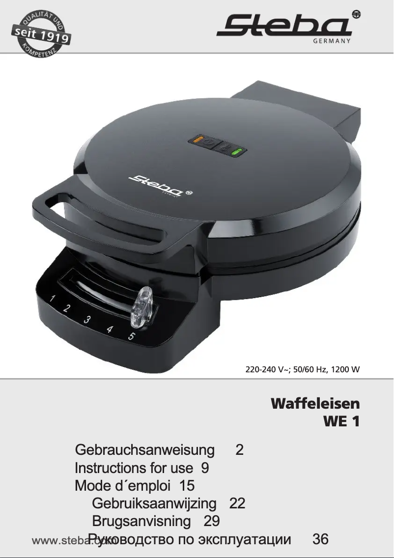 Page n°1 - Manuel utilisateur Steba WE 1