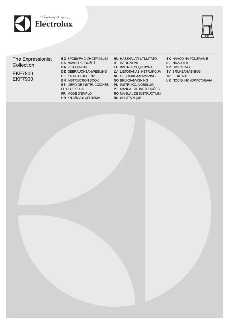 Page 1 de la notice Manuel utilisateur Electrolux Expressionist EKF7900