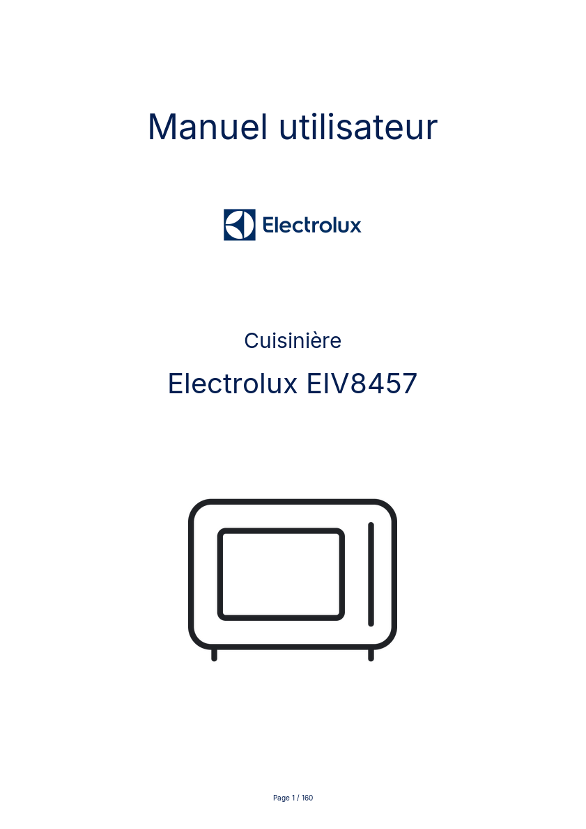 Page n°1 - Manuel utilisateur Electrolux EIV8457