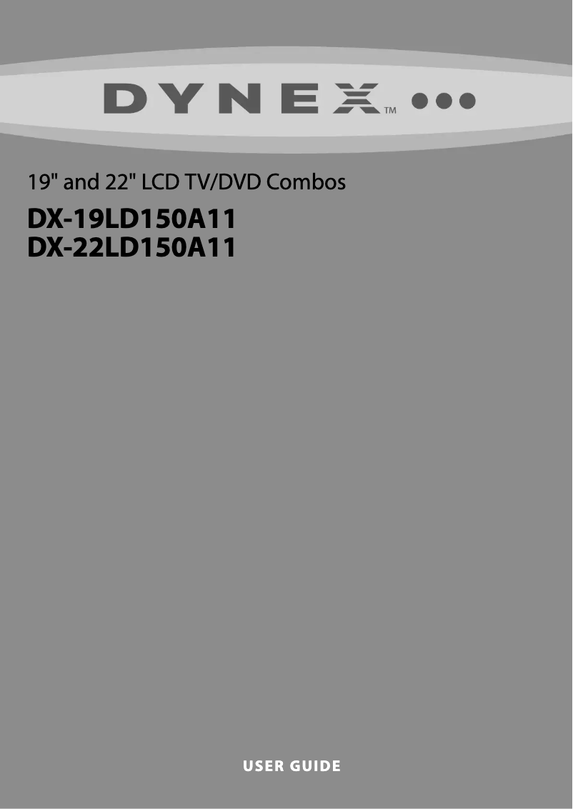 Page n°1 - Manuel utilisateur Dynex DX-19L150A11