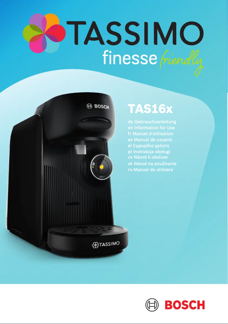 Page n°1 - Manuel utilisateur Bosch Tassimo Happy TAS164E