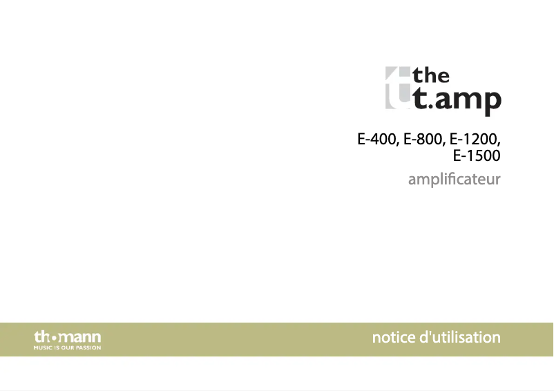 Page n°1 - Manuel utilisateur the t.amp E-400