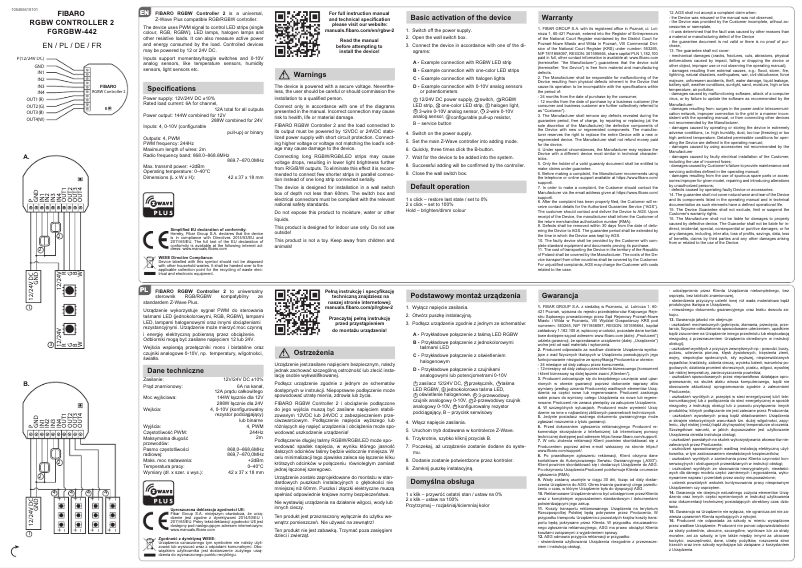 Image de la première page du manuel de l'appareil FGRGBW-442