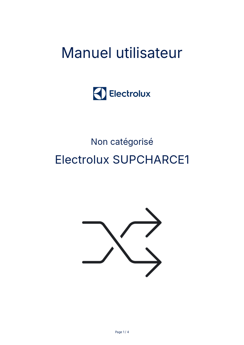 Page n°1 - Manuel utilisateur Electrolux SUPCHARCE1