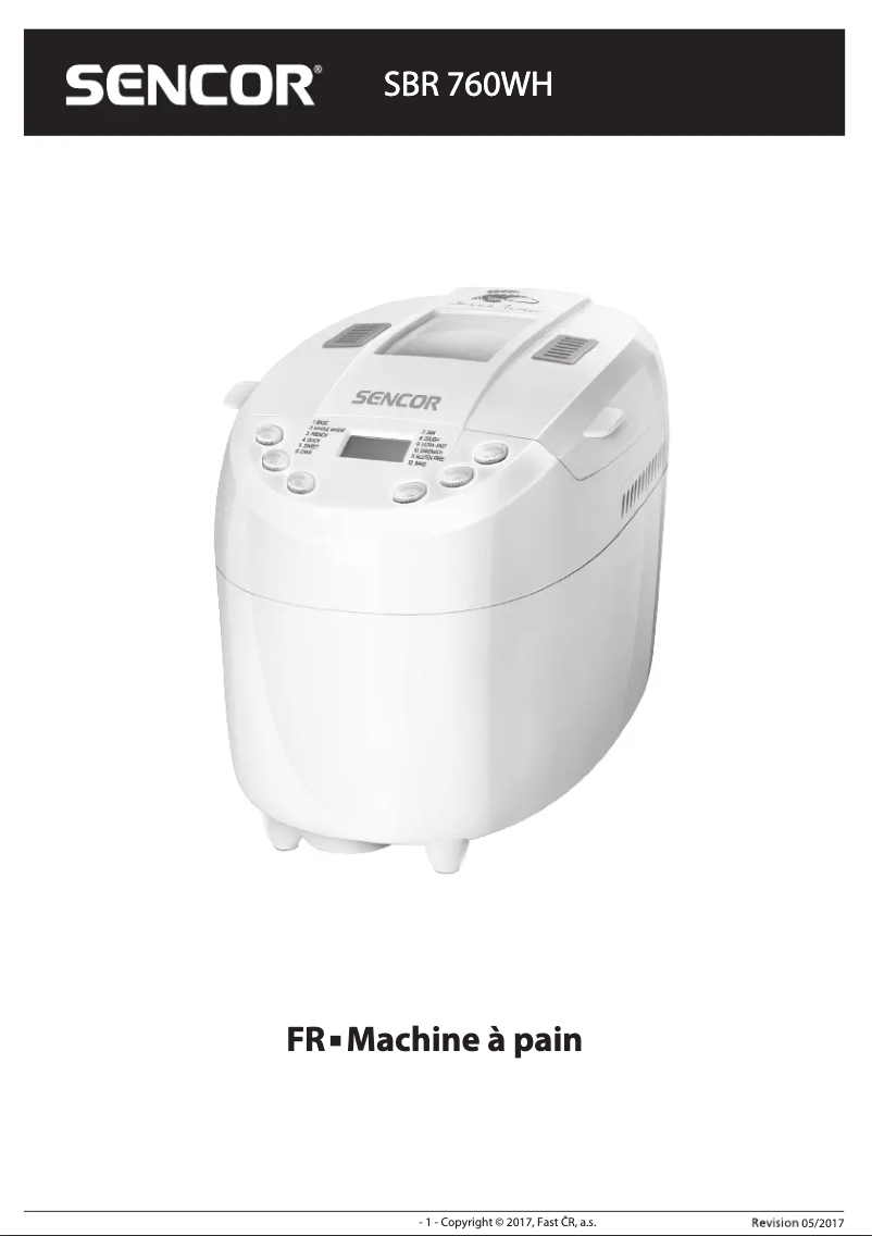 Page n°1 - Manuel utilisateur Sencor SBR 760WH
