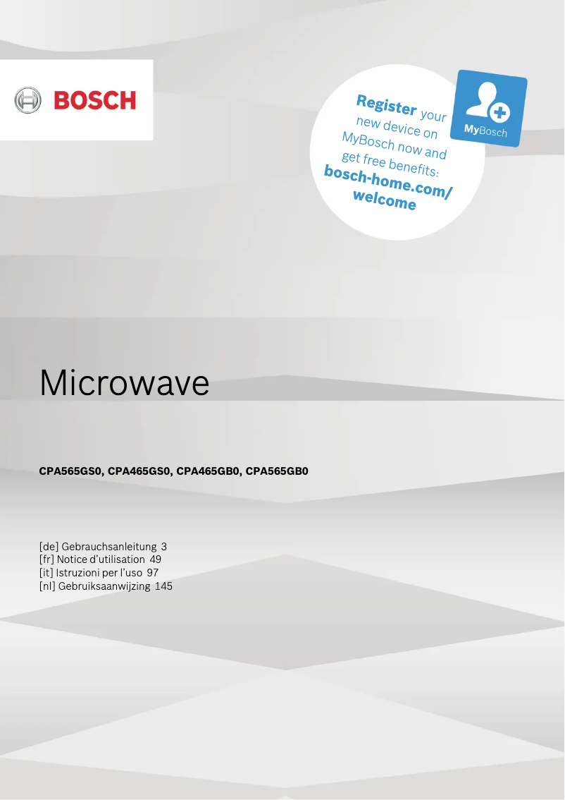 Página 1 del manual Manual de usuario Bosch CPA565GB0