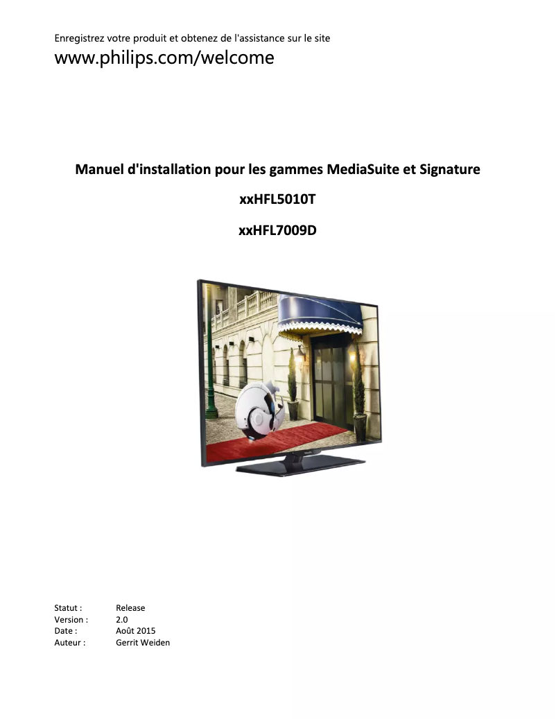 Page n°1 - Guide d'installation Philips 32HFL5010T