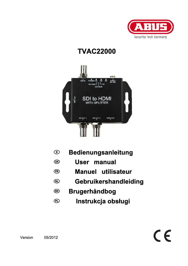 Image de la première page du manuel de l'appareil TVAC22000