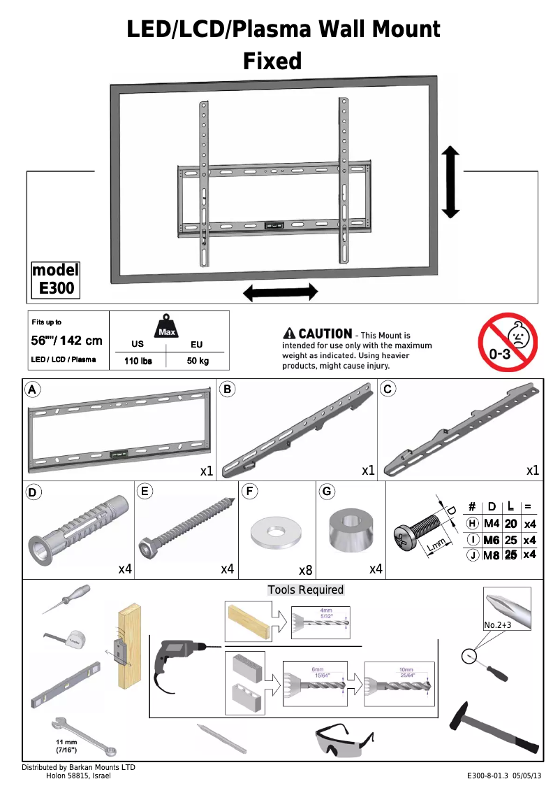 Page 1 de la notice Manuel utilisateur Barkan E300