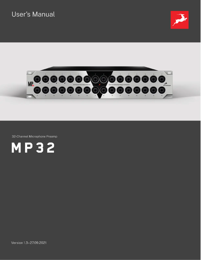 Page 1 de la notice Manuel utilisateur Antelope Audio MP 32