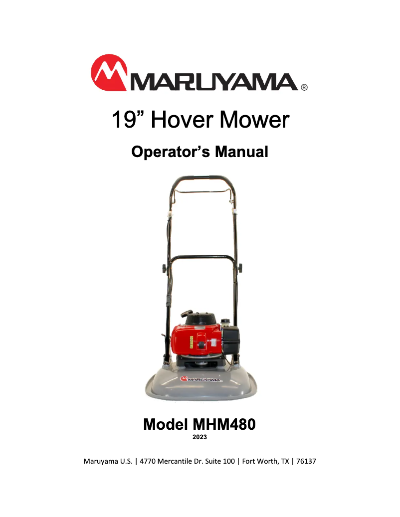 Page 1 de la notice Manuel utilisateur Maruyama MHM480