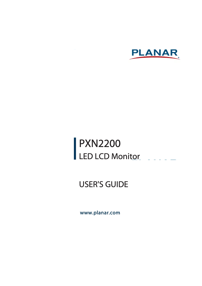 Página 1 del manual Manual de usuario Planar PXN2200