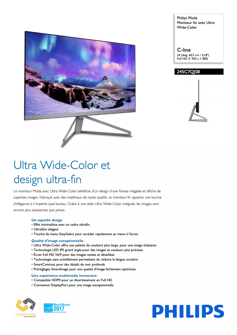 First page image of the manual for 245C7QJSB