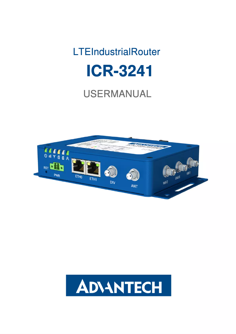 Page n°1 - Manuel utilisateur Advantech ICR-3241