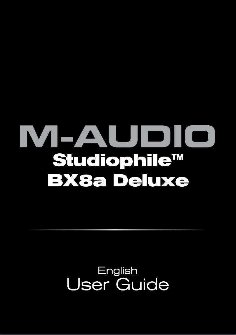 Page 1 de la notice Manuel utilisateur M-Audio Studiophile BX8a Deluxe
