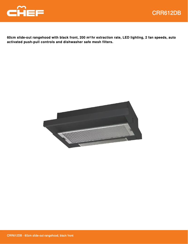 Page 1 de la notice Fiche technique Chef CRR612DB