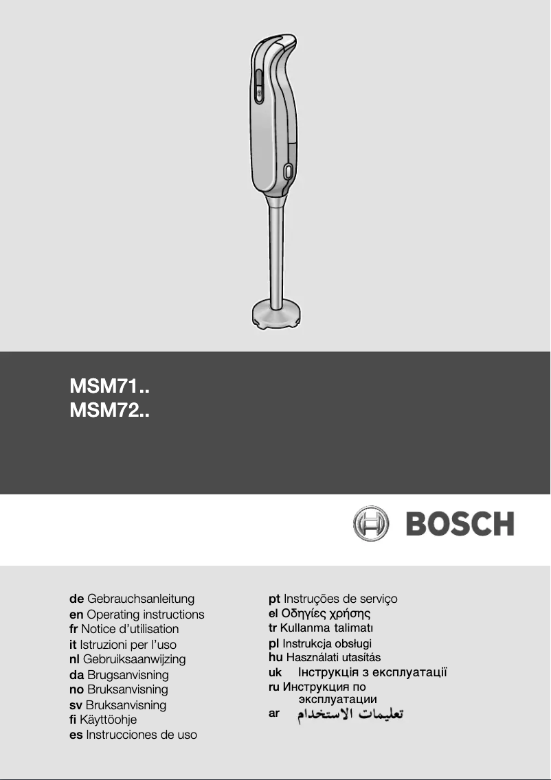 Page 1 de la notice Manuel utilisateur Bosch MSM7250 mixxo quattro