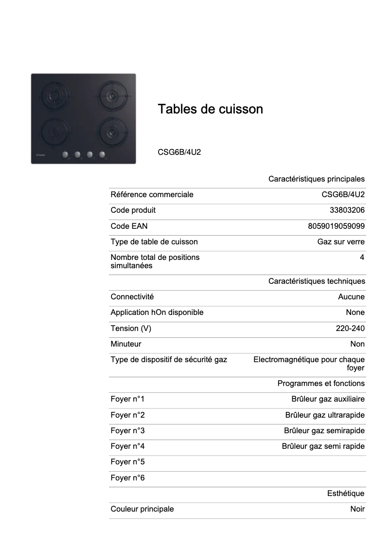 Image de la première page du manuel de l'appareil CSG6B