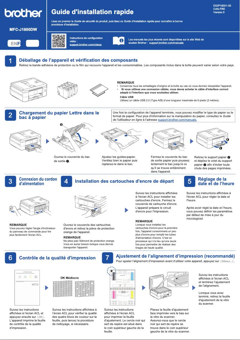 Page n°1 - Manuel utilisateur Brother DCP-J1800DW