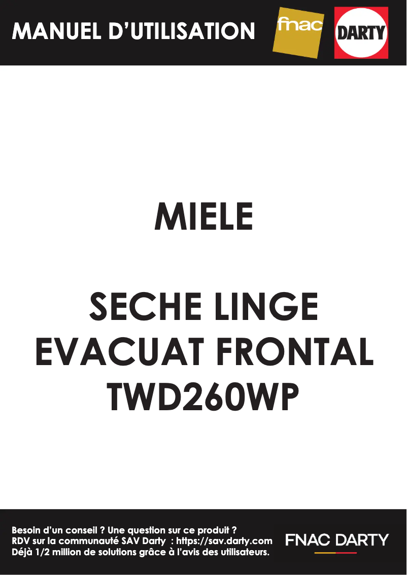 Image de la première page du manuel de l'appareil TWD260 WP
