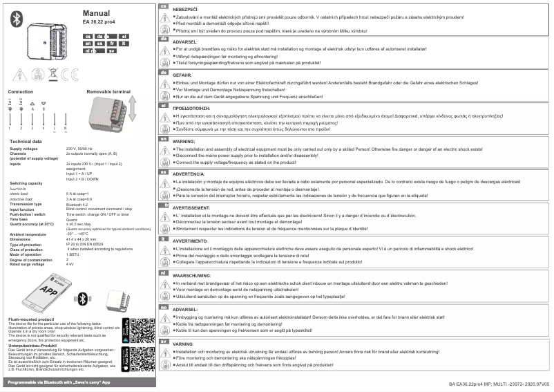 Page 1 de la notice Manuel utilisateur Hugo Müller EA 36