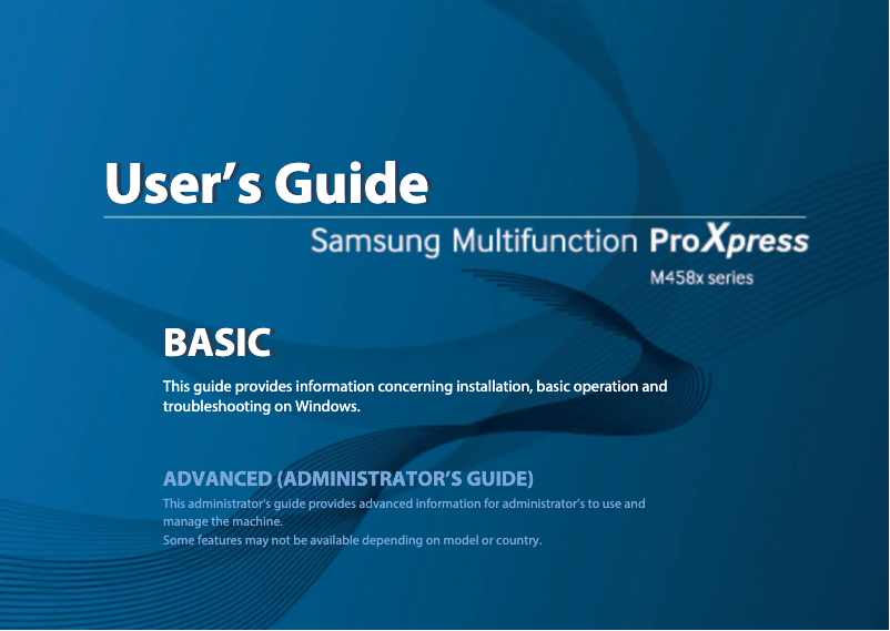 Page n°1 - Manuel utilisateur Samsung MultiXpress M4580FX