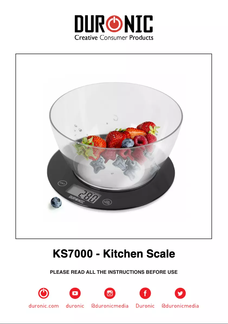 Page 1 de la notice Manuel utilisateur Duronic KS7000
