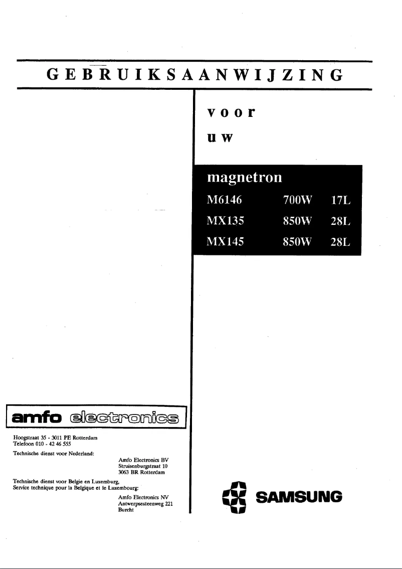 Image de la première page du manuel de l'appareil M6146
