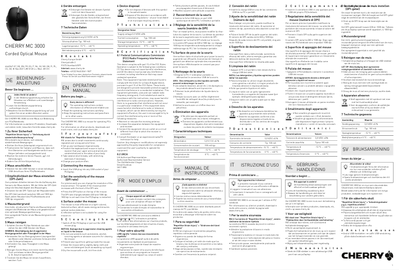 Image de la première page du manuel de l'appareil MC 3000