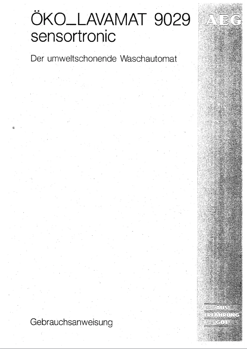 Page 1 de la notice Manuel utilisateur AEG Lavamat 9029