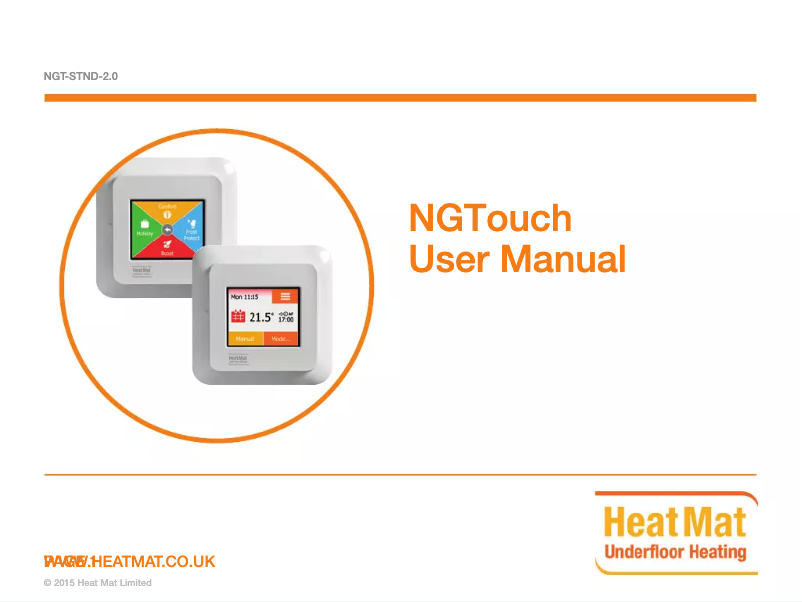 Page n°1 - Manuel utilisateur Heat Mat NGT-STND-2.0 NGTouch