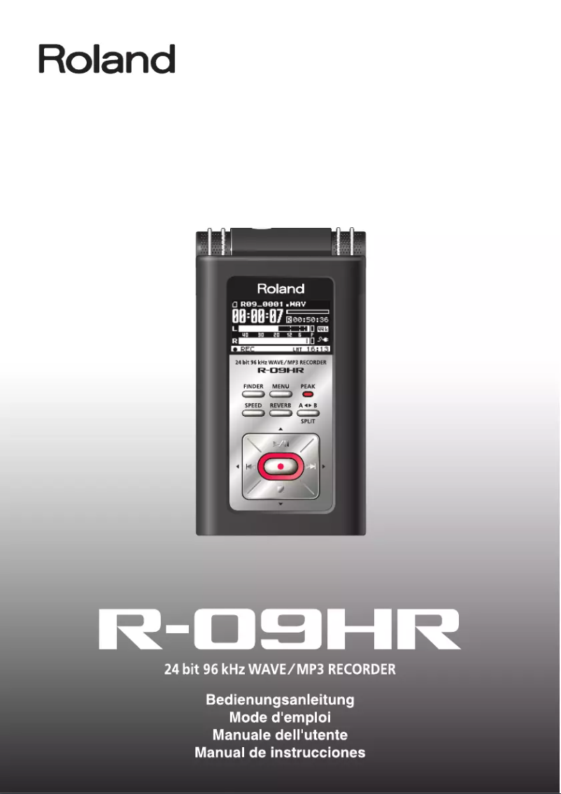 Image de la première page du manuel de l'appareil R-09HR