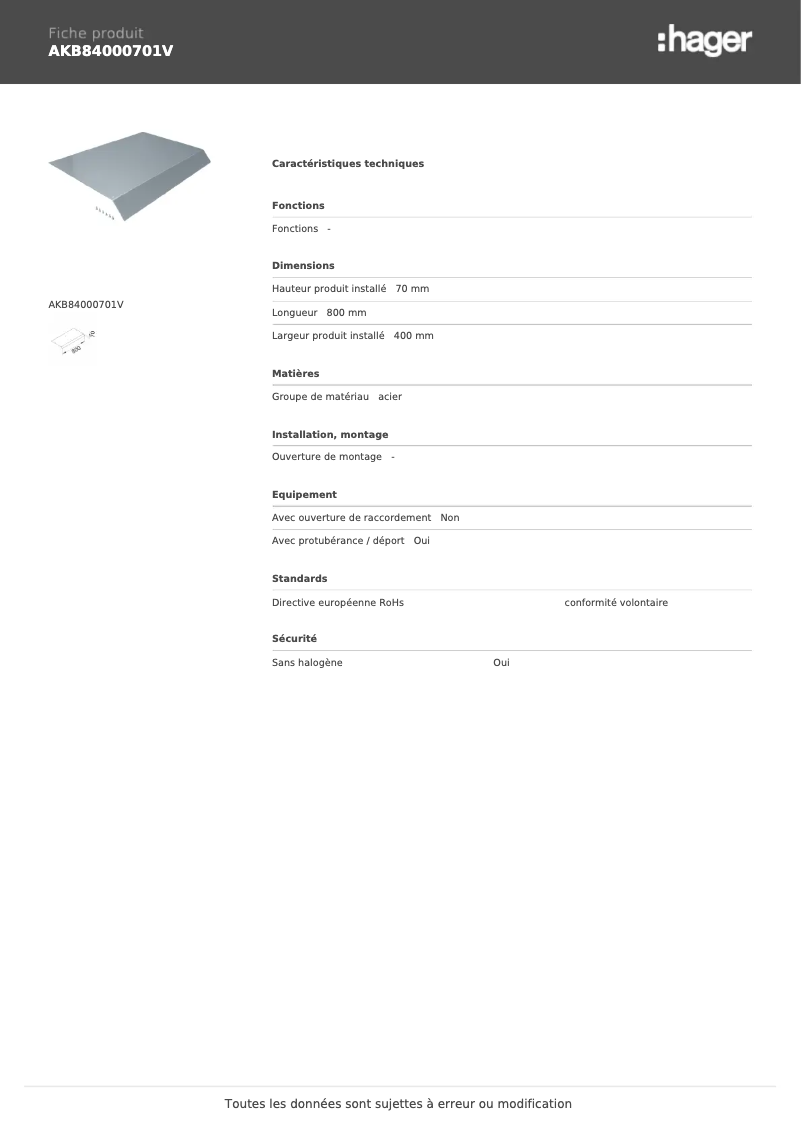 Image de la première page du manuel de l'appareil AKB84000701V