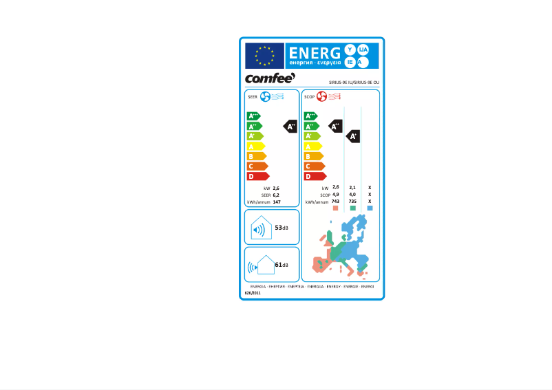 Page 1 de la notice Manuel utilisateur Comfee SIRIUS-9E
