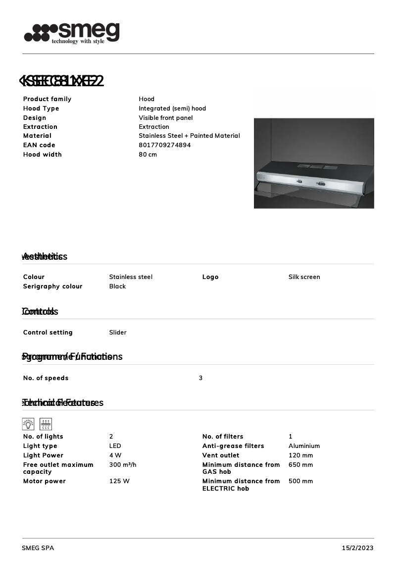 Page 1 de la notice Brochure Smeg KSEC81XE2