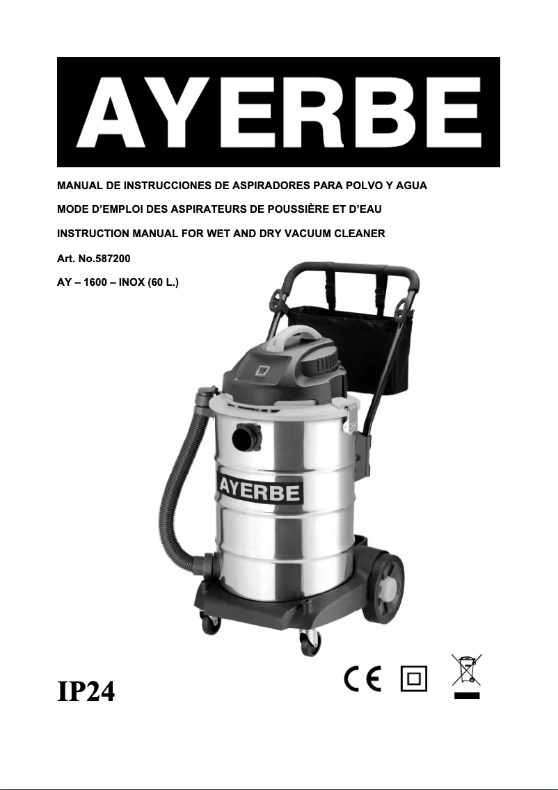 Page n°1 - Manuel utilisateur Ayerbe AY 1600