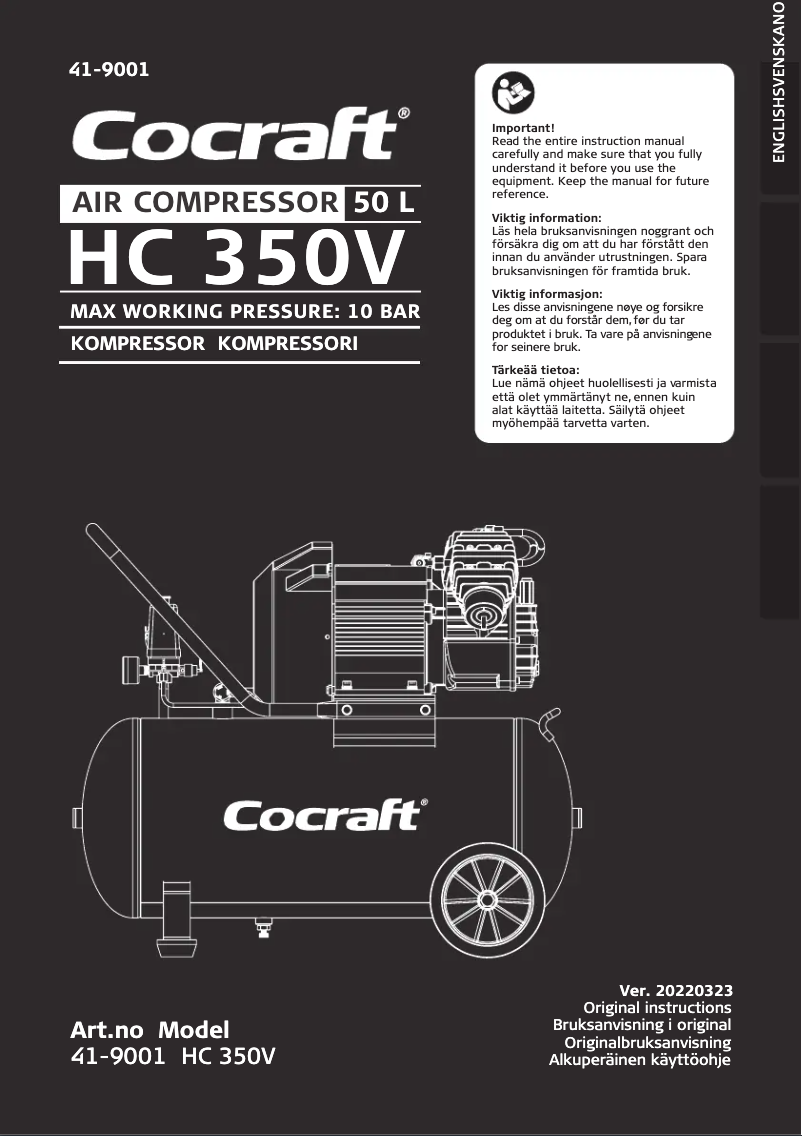 Page 1 de la notice Manuel utilisateur Cocraft HC 350-V
