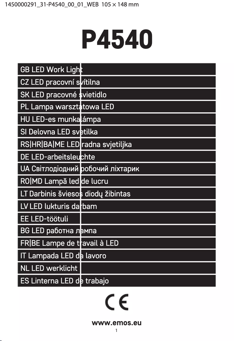 Page n°1 - Manuel utilisateur Emos P4540