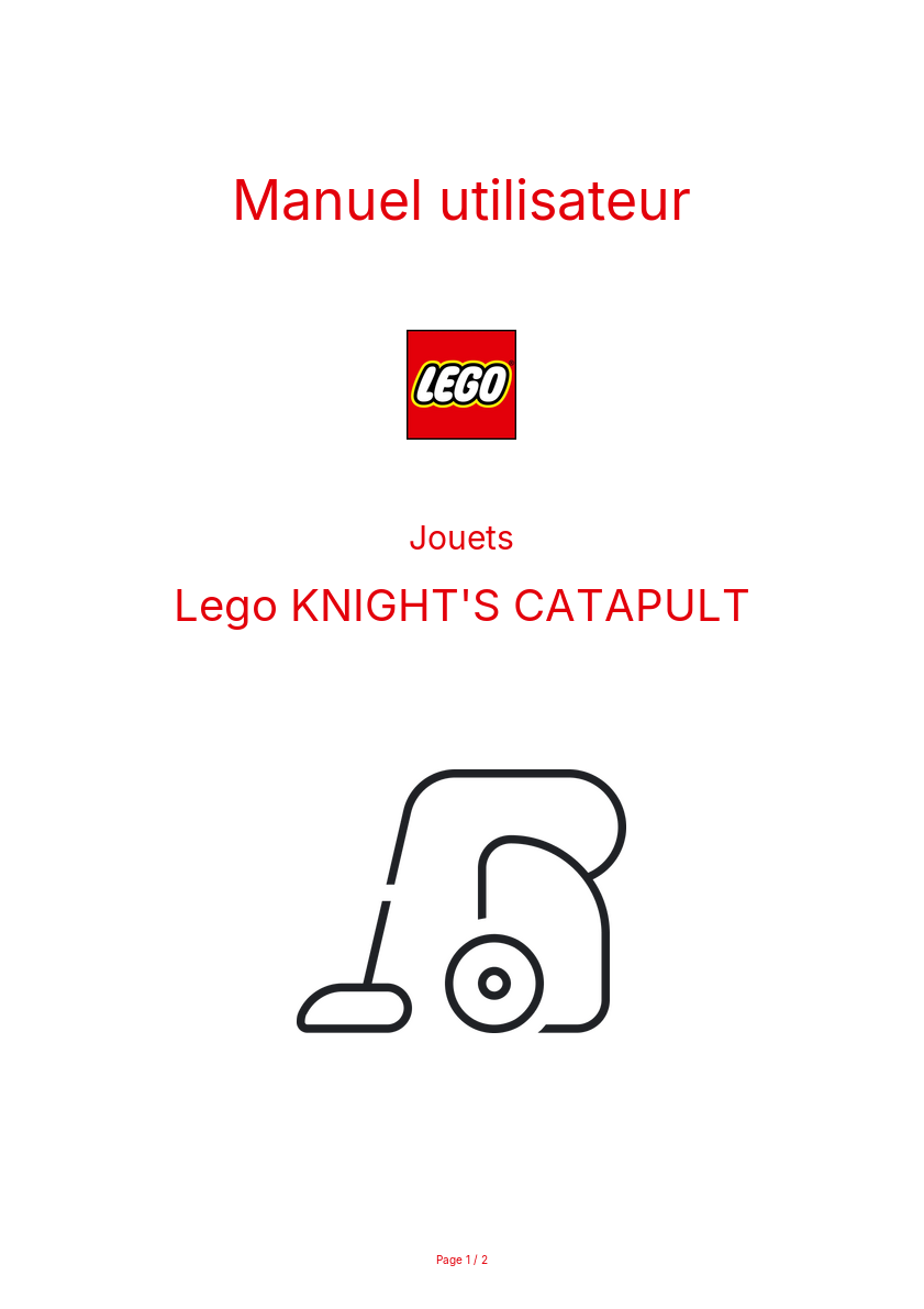 Page n°1 - Manuel utilisateur Lego KNIGHT'S CATAPULT