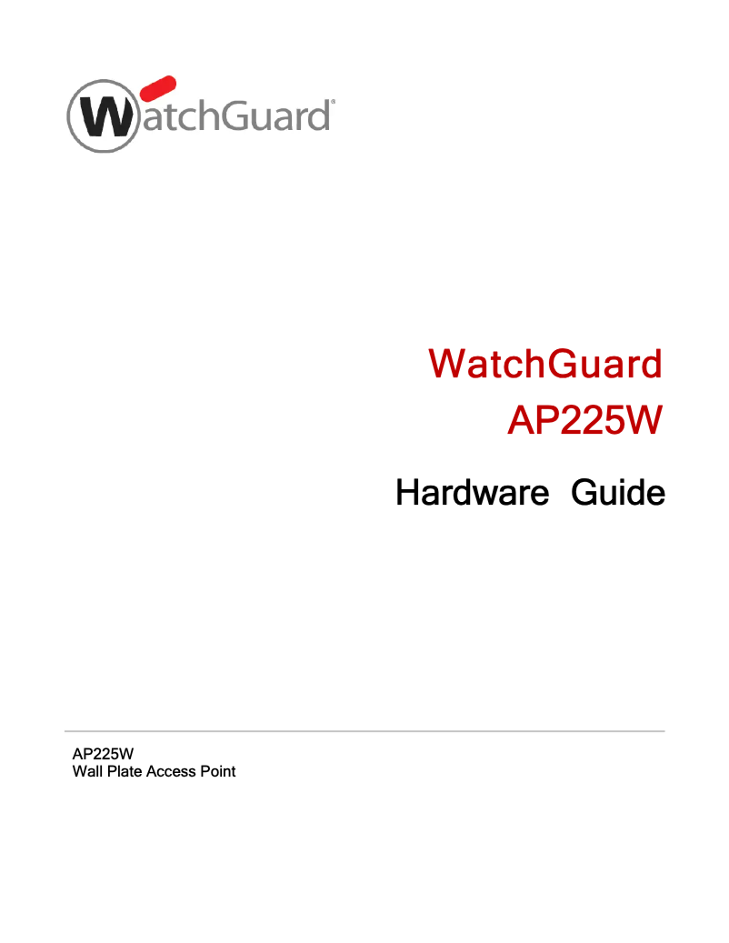 Page 1 de la notice Manuel utilisateur WatchGuard AP225W