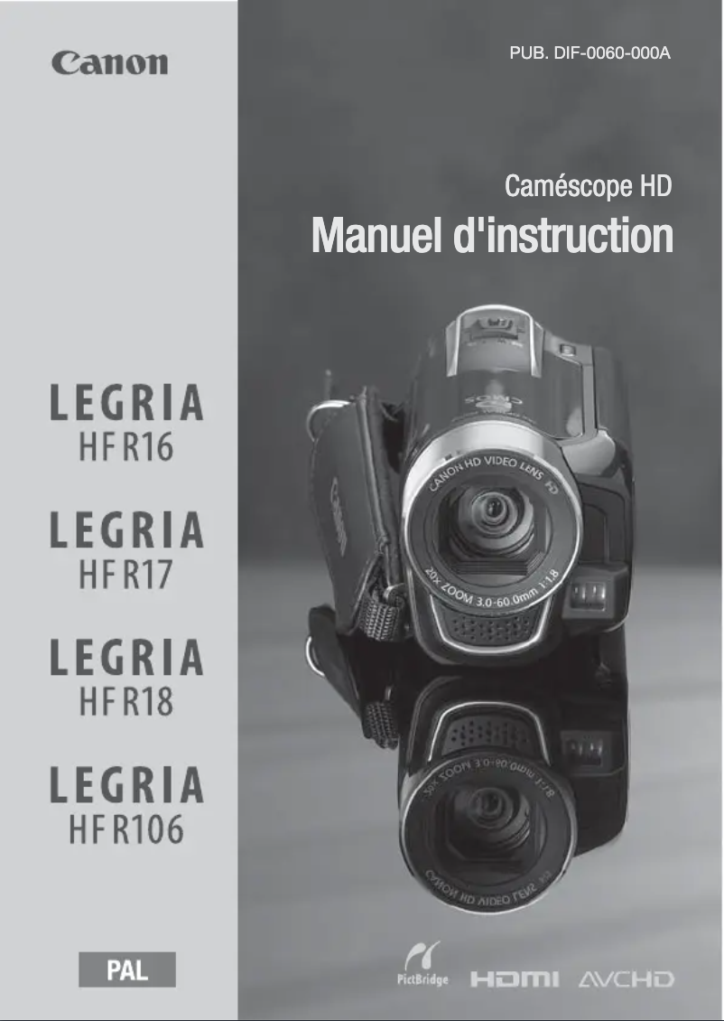 Page n°1 - Manuel utilisateur Canon Legria HF R16